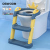 Yellow & Blue Crown Design Kids Toilet Bowl Potty Ladder/ Training Seat with Adjustable Toilet Ladder BCP1042B