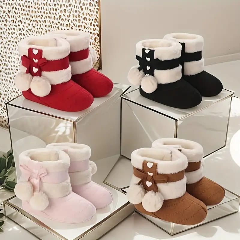 Black Cute Comfortable Baby Warm Shoes SH7132G