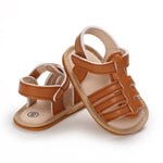 Baby Minimalist Hook-and-loop Fastener Strap Brown Sandals SDL7518A