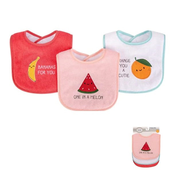 HD 3 Pieces Baby Pink, White & Red Bibs Set BB2016D