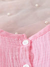 Chic Pink and White Butterfly Print Dress for Girls - Sleeveless Ruffle Bow Tulle Skirt with Floral Embroidery, Perfect for Spring and Summer FD6109F