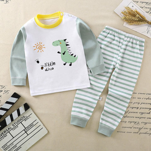 White & Pistachio Green Little Dino Shirt & Trouser 2 Pc Set NS6049C