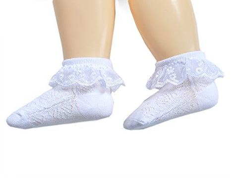 White Frill Socks for Baby Girls 0-6 Months SK3015A