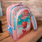 Pink Cat School Backpack With Pouch Bag 2 Pc BG5541C