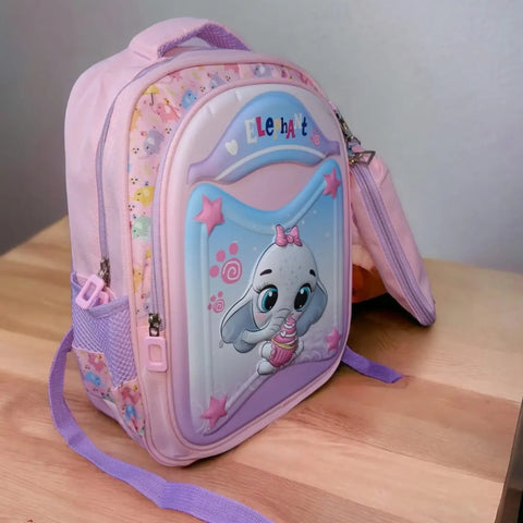 Pink Elephant School Backpack With Pouch Bag 2 Pc BG5541E