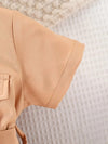Women'S Plus Size Sleeveless Dress - Peach, Casual Summer Dress with Ruffle Detail, Polyester Fabric, Perfect for Casual Attire or Gifts FD6112D