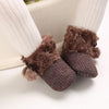 Brown Toddler Baby Girl's Boots Plus High Top Slippers Indoor Shoes For Winter Shoes SH7171C