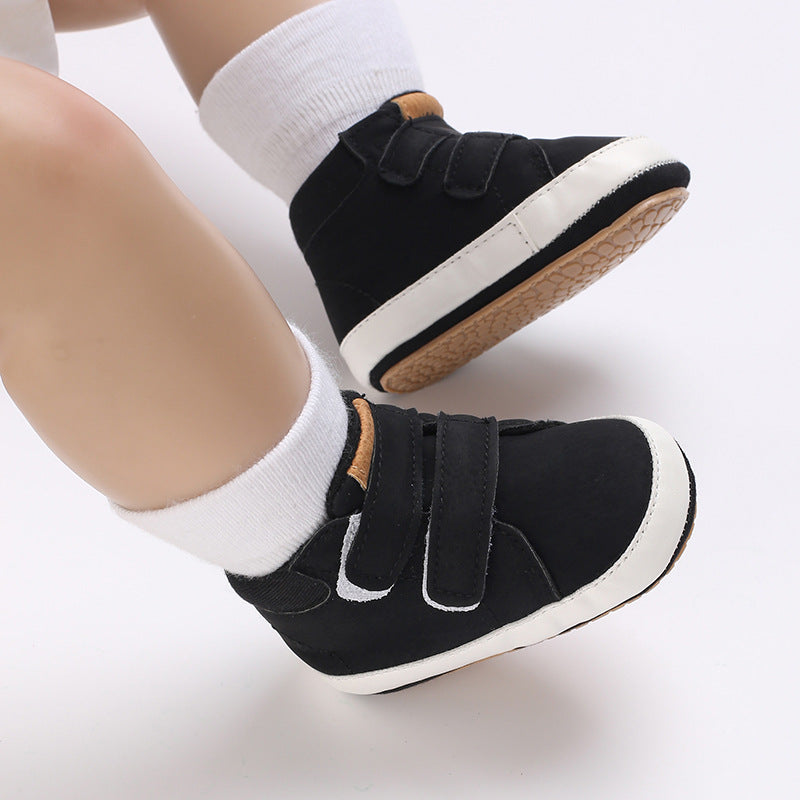 Balck Textured High Ankle Shoes SH7067A