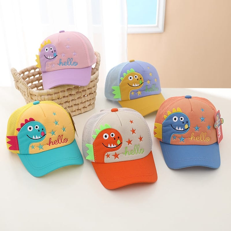 Orange Cute Cartoon Dinosaur Kids Baseball Cap CP5044C