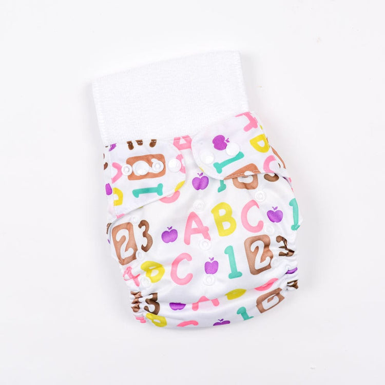 White Printed Reusable Baby Infant Nappy Cloth Diaper BCP1017D