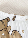 New Men's and Children's Autumn and Winter Comfortable Casual Cute Elephant Print Long Sleeve Ha Clothes + Full Print Little Elephant Trousers + Hat Three-piece Set Suitable for Outdoor BS6140C