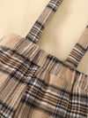Newborn Boy's Clothes Long Sleeve Triangle Ha Clothes + Plaid Diaper Pants + Hat Three-piece Pants Set Bear Plaid Embroidery Pattern with Bow Small Bow Tie Decoration Cute Casual Comfortable Romper BS6105G