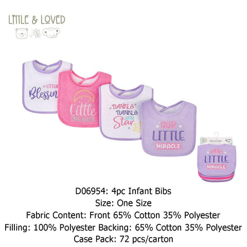 LL Our Little Miracle Pack of 4 Towel Bibs BB2022A