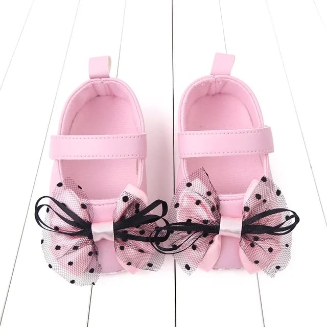 Pink Top Bow Soft Sole Booties BTS9009B