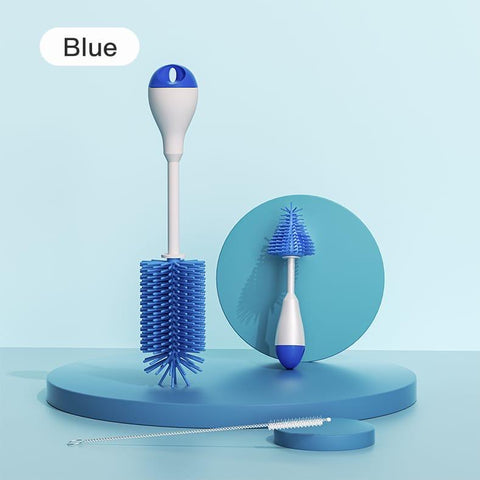 Blue High Quality 3-Piece Bottle & Nipple Cleaning Brushes Set BCP1049A