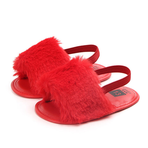 Red Fur Slipper SLP8003E