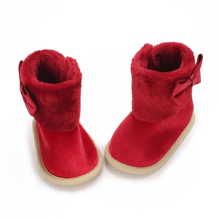 Red Baby Girls High-top Warm Winter Shoes SH7126B