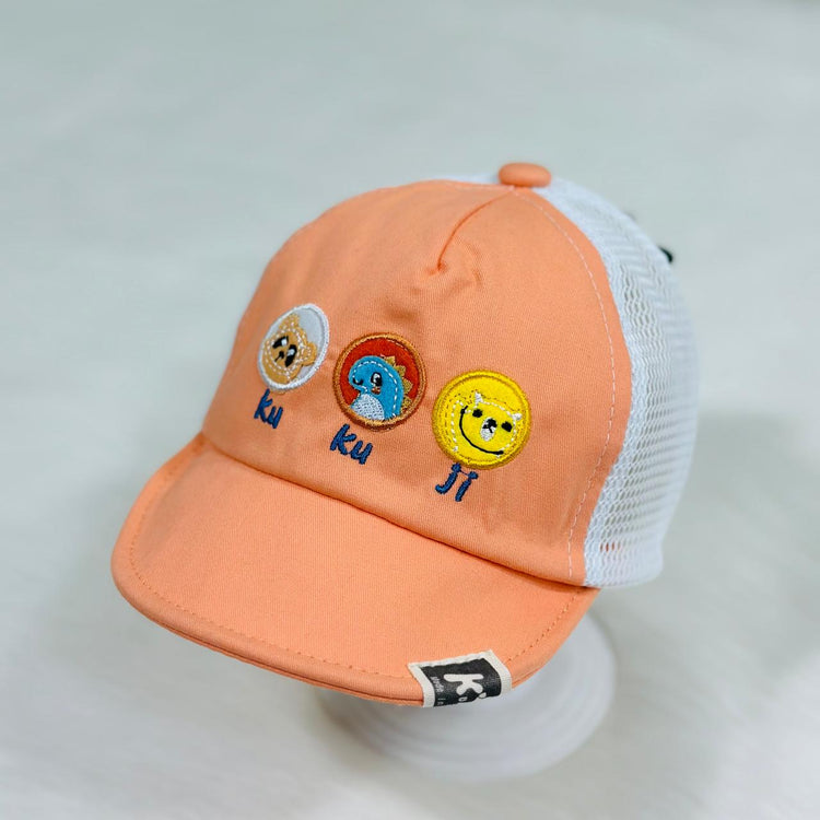 Children's Fashion White & Peach Color Cap CP5035D