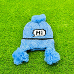 Blue Winter Warm "Hi" Wool Cap CP5005B