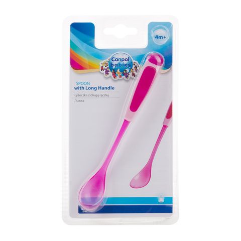 Pink Babies Spoon with Long Handle 4M+ BCP1005C