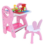 Pink Durable Quality Multi-Function Kindergarten Indoor Children Plastic Study Table and Chair Educational Toys BCP1028A