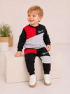 Happy Black & Red Design Baby Hoodie & Trouser Set - Soft Fleece Stuff, Machine Washable - Perfect for Winter, Perfect for Outdoor TS6419N
