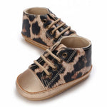 Golden Leopard Print Rubber Sole Shoes SH7063