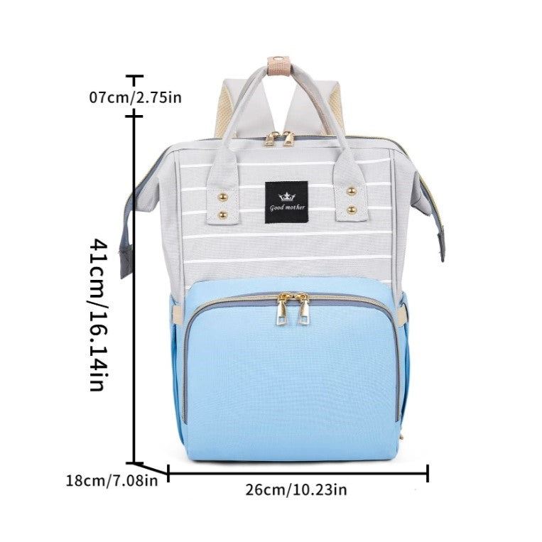 Sky Blue & Light Gray Diaper Backpack BG5515A