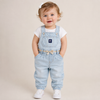 Light Denim Overalls Dungaree With Belt, Perfect for Outdoor FD6434B