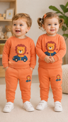 Orange Lion Design Baby sweatshirt & Trouser Set - Soft Fleece Stuff, Machine Washable - Perfect for Winter, Perfect for Outdoor TS6419O