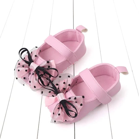 Pink Top Bow Soft Sole Booties BTS9009B