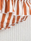 Girls' Strapless Solid Color Top and Striped Triangle Shorts Set FD6122G