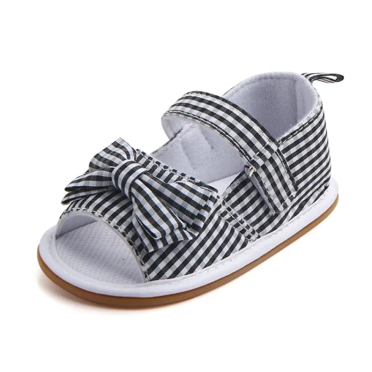 Check Style Sandal Black N White Baby Sandals SDL7533A