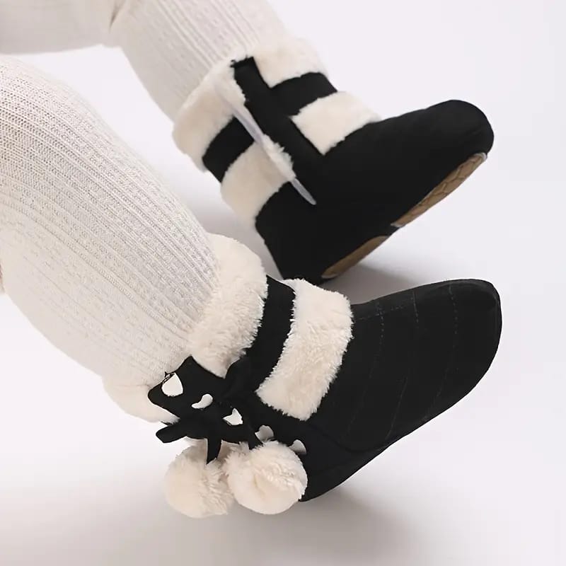 Black Cute Comfortable Baby Warm Shoes SH7132G