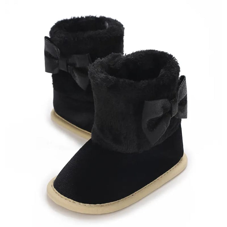 Black Baby Girls High-top Warm Winter Shoes SH7126A