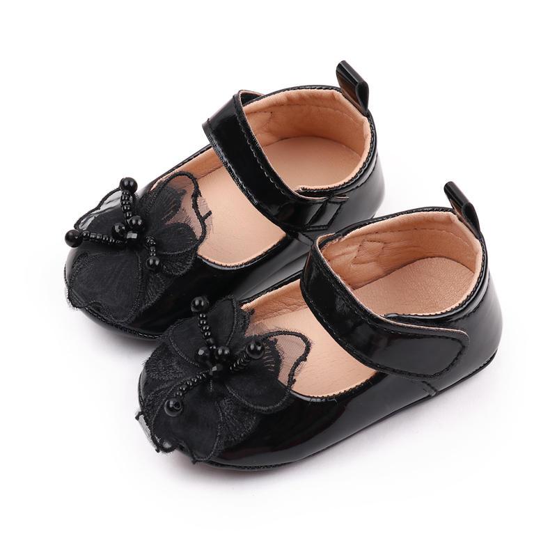 Black New Girls Shoes Spring Autumn Princess PU Leather Shoes Cute Bowknot Toddler Shoes SH7108B