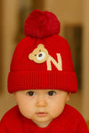 Red Baby Bear Knitted Warm Winter Wool Cap (6 Months -3 Years) CP5086B