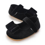 Black Princess Bow Tie Baby Girl Toddler Shoes SH7123A