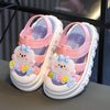 Girls' Pink Summer Sandals | Cartoon Pattern, Fastener, Low Top, PVC Material SDL7581A