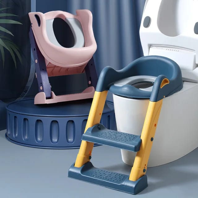 Blue Potty Training Seat Children Potties Folding Baby Potty Infant with Adjustable Step Stools Ladder Urinal Kids Seat BCP1026A