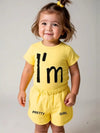 2pcs Cute "I'm a Pretty Girl" T-Shirt and Shorts Set Summer Clothes for Girls, Perfect for Outdoor FD6127F