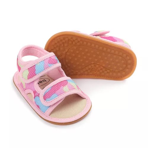 Pink & Yellow Camouflage Summer Cool Sandals SDL7534B