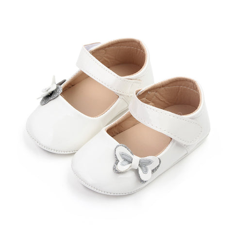 White Baby Girls PU Princess Soft Baby First Walker Shoes SH7112A