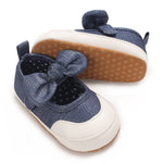 Navy Blue Toddler Baby Girls Bowknot Princess Soft Sole Anti Slip Walking Booties BTS9106C