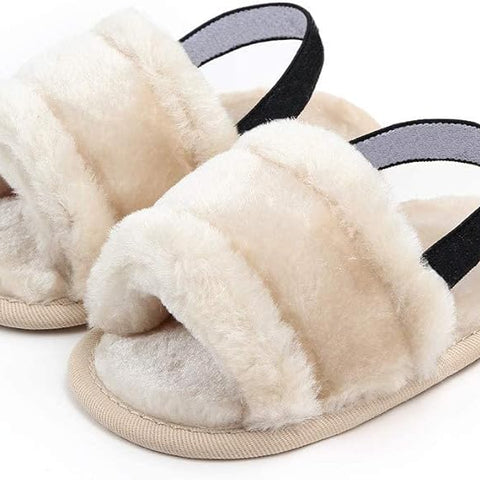 Golden Baby Girls Soft Sole Fur Slippers SLP8013C