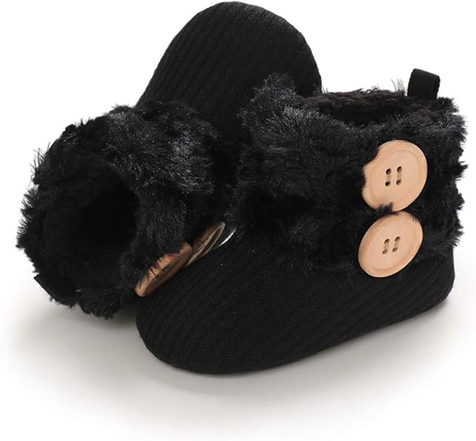 Black Cute Comfortable Baby Warm Shoes SH7132E