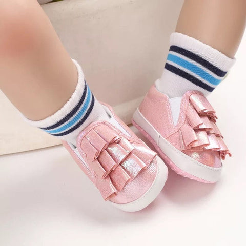 Pink Shinning Ruffle Booties BTS9113B