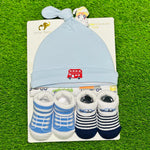 BF Sky Blue+White 4 Pieces Caps & Socks Set CP5013D