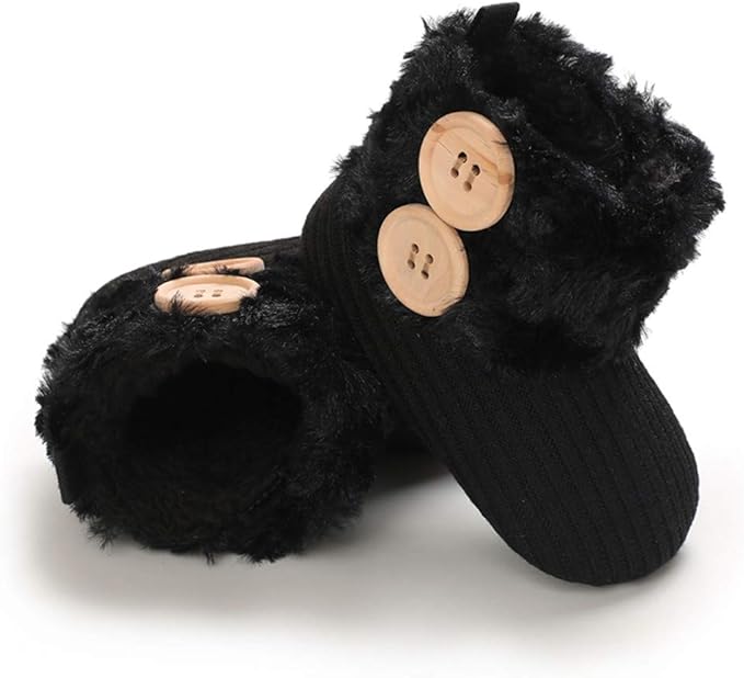 Black Cute Comfortable Baby Warm Shoes SH7132E