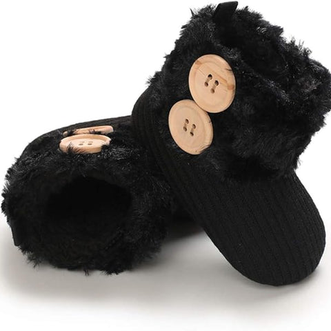 Black Cute Comfortable Baby Warm Shoes SH7132E